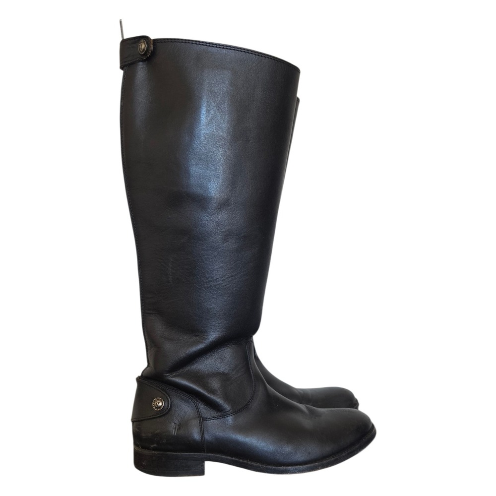 Frye Melissa Old Money Preppy Button Back Zip Riding Leather High Boot sz 8B
